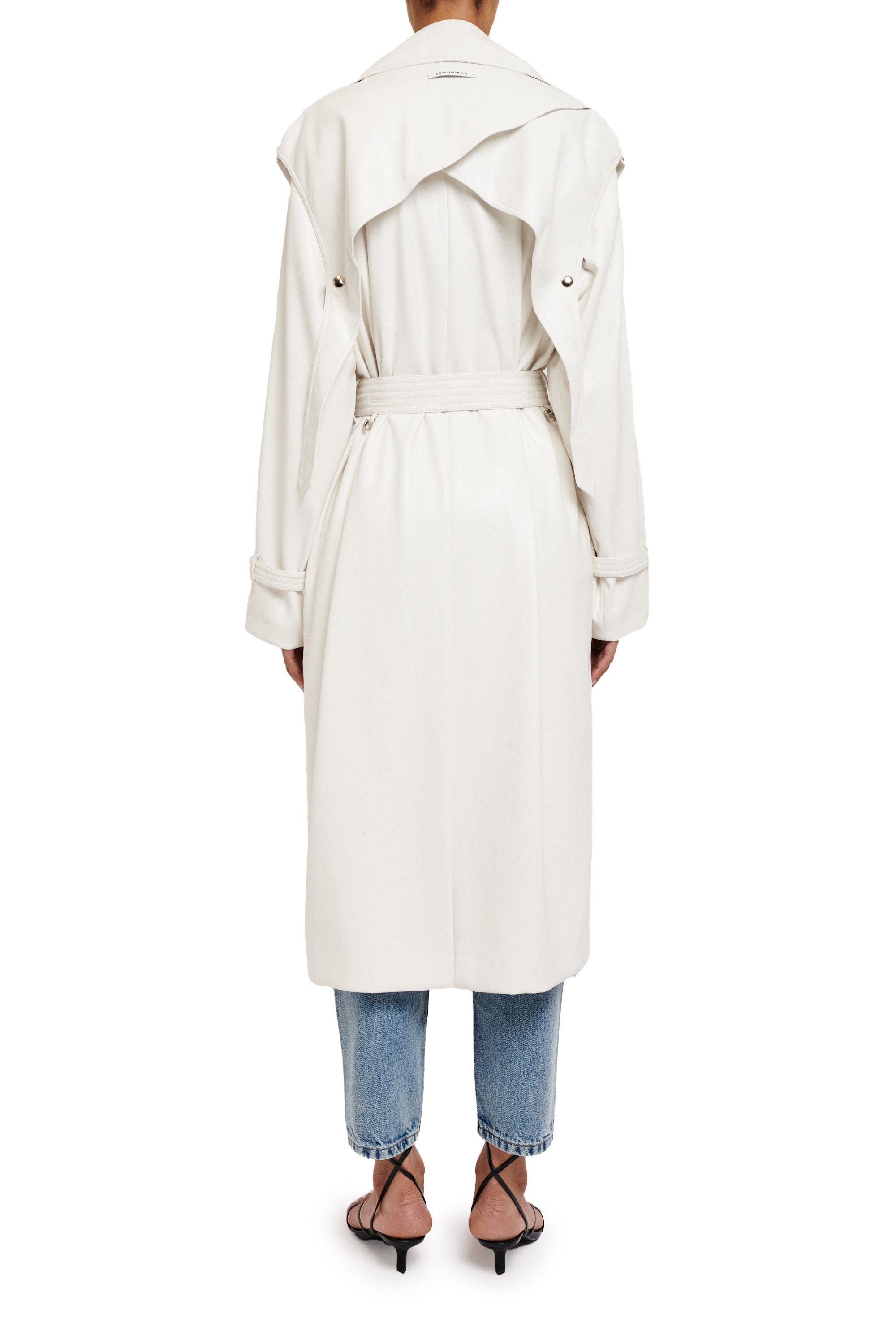 WHITE ECO LEATHER TRENCH COAT FIRST – Boyarovskaya display picture 2